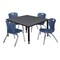 Regency Tables > Height Adjustable > Square Table & Chair Sets, 30 W, 30 L, 23-36 H, Grey TB4242GYAPBK45NV - alternate 1